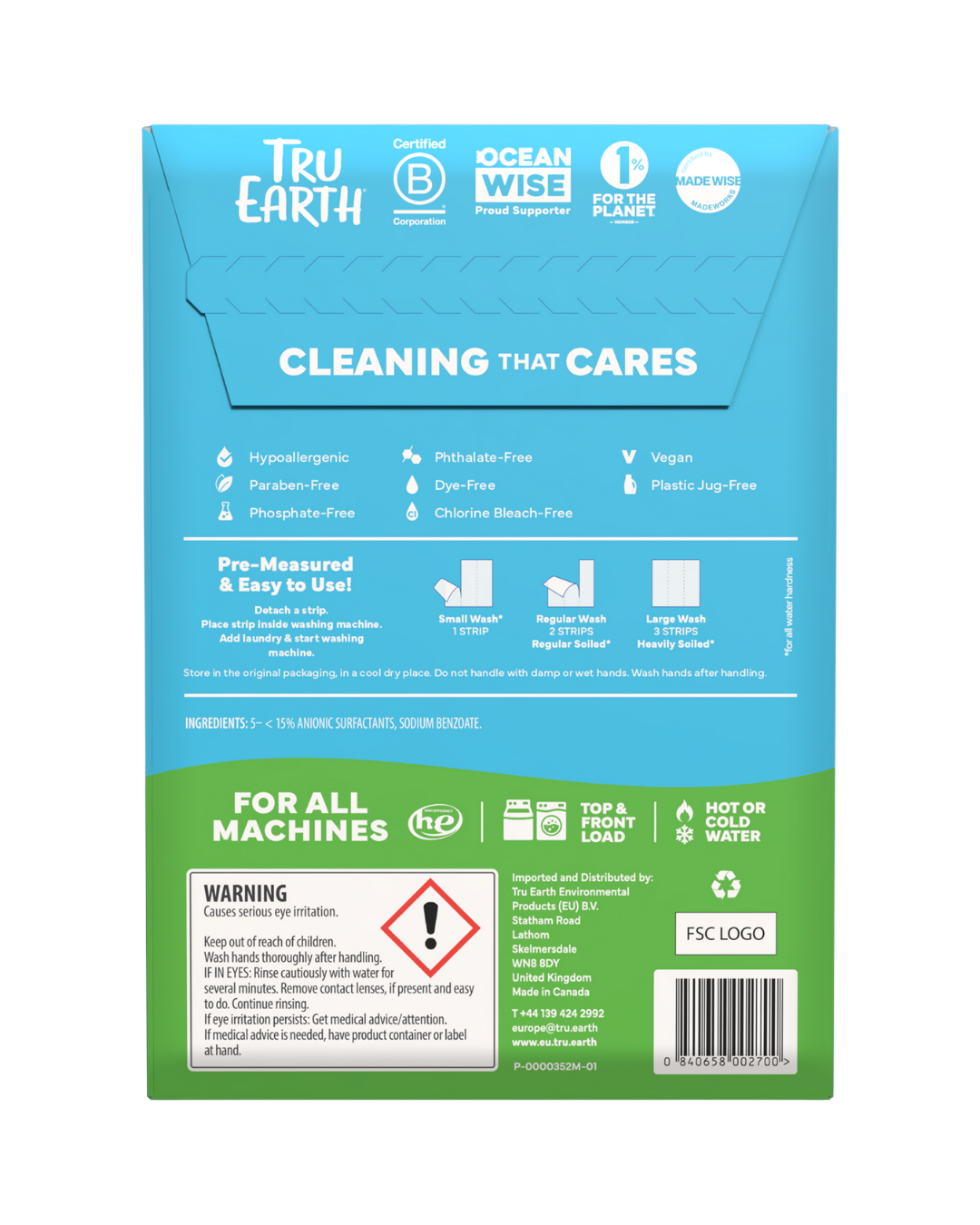 Tru Earth Laundry Detergent - Fragrance Free